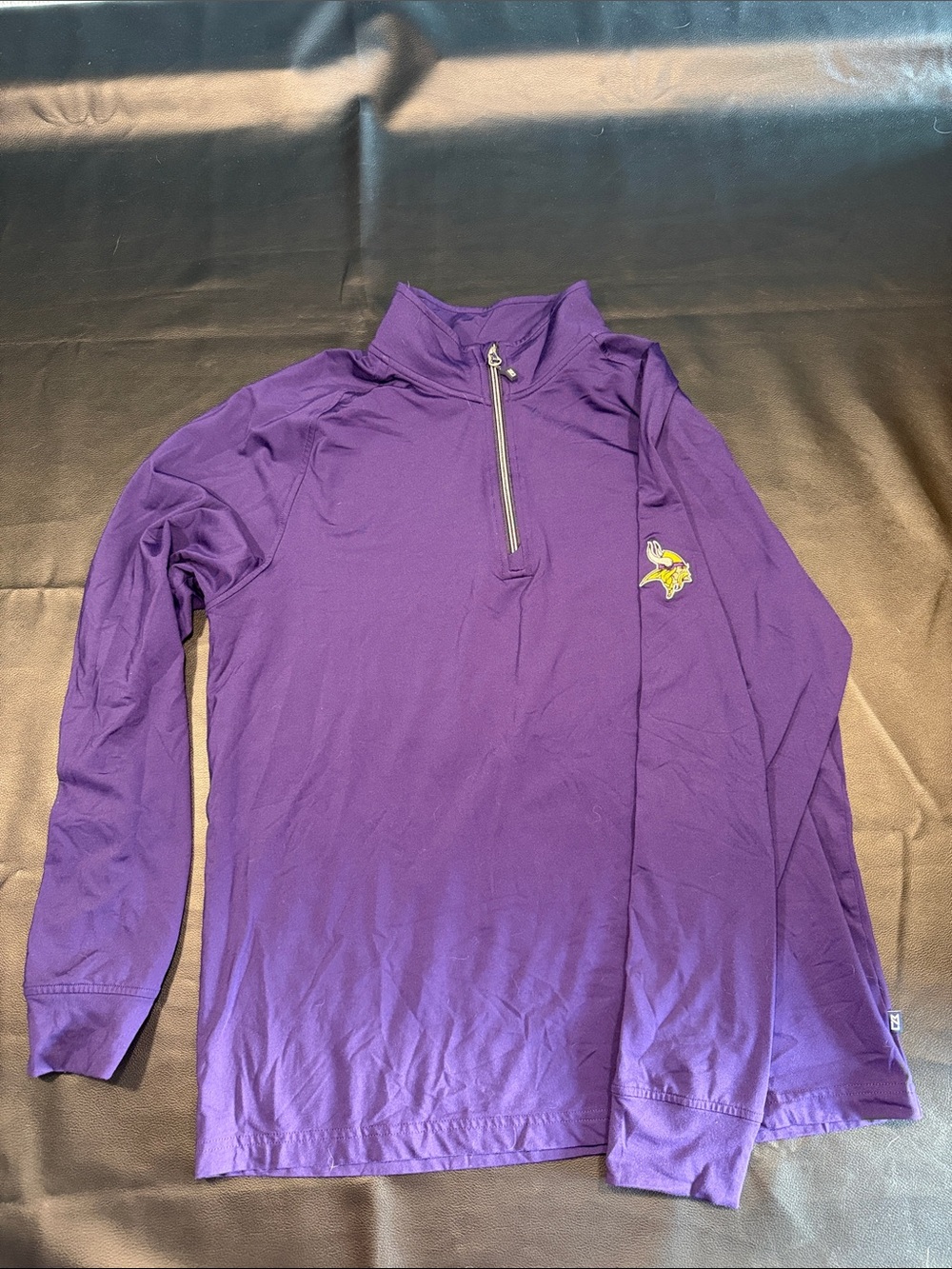 Cutter & Buck Purple Quarter-Zip Performance Pullover with Viking Logo